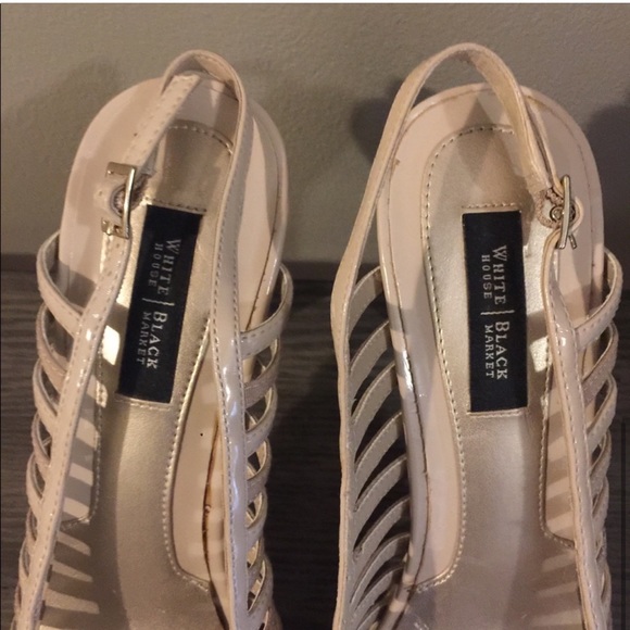 WHBM nude Gena sling back heels 7.5 - Picture 2 of 8